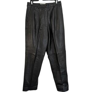 Margaret Godfrey Black Leather Trouser Pants Size 12